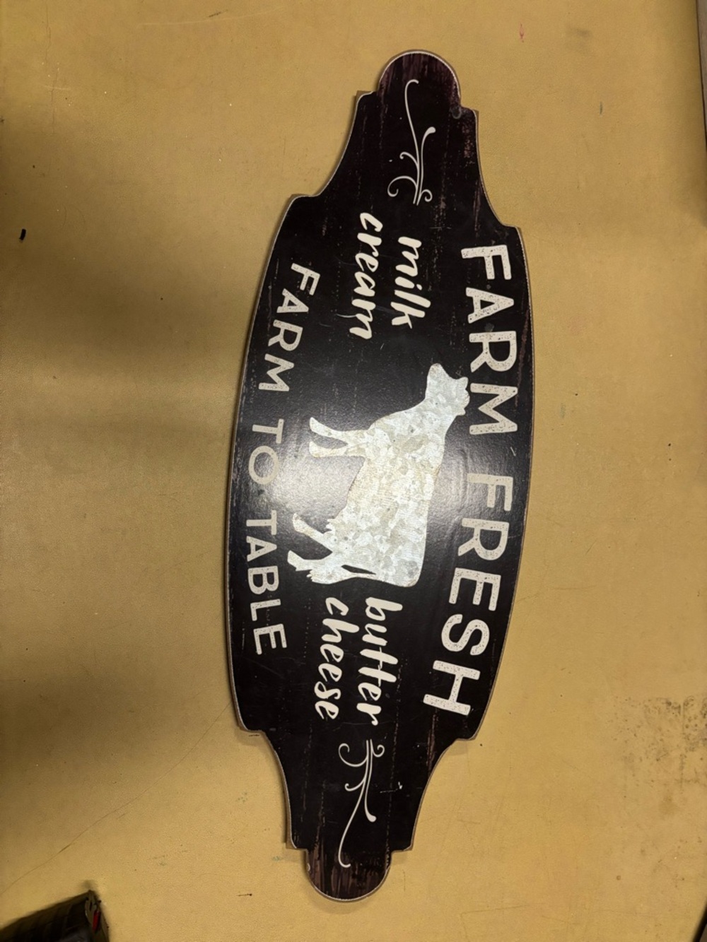 Farm Fresh Milk Cream Butter Cheese Wall Sign